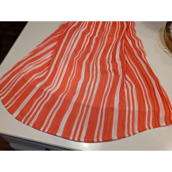 Kim Rogers Pleated Striped Maxi Skirt Size M Resort Vacation Wear Skirt - Picture 6 of 7